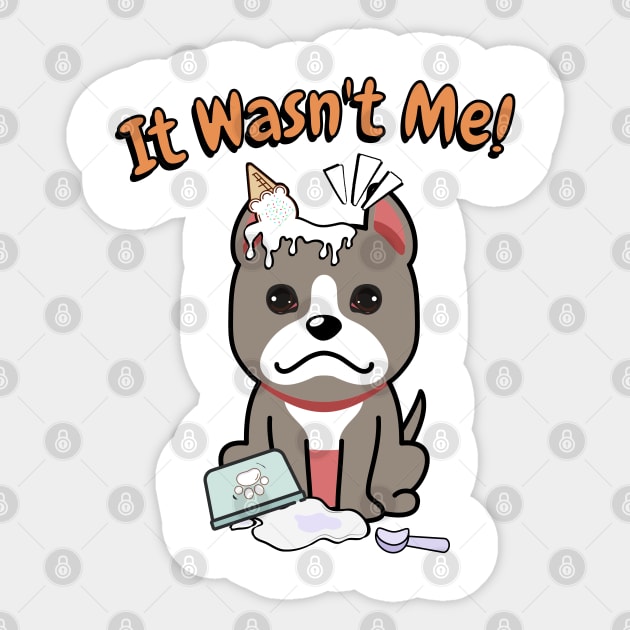 It wasnt me - grey dog Sticker by Pet Station